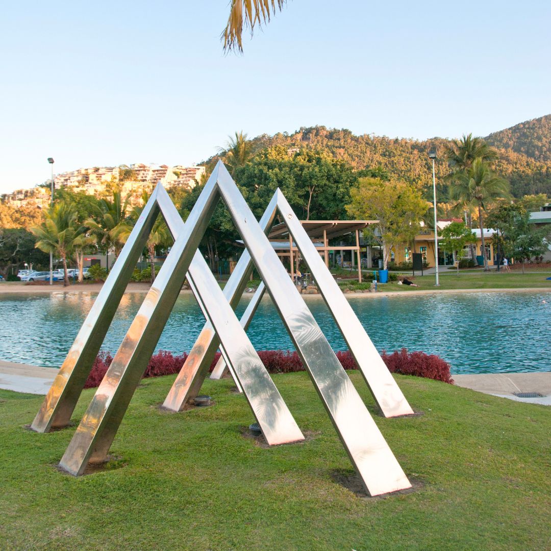 art sculpture on bicentennial walkway